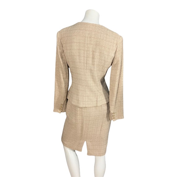 Vintage Victor Costa suit 4 gold and tan - image 6