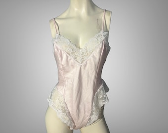 Vintage 80's pink teddy lingerie Nicole M