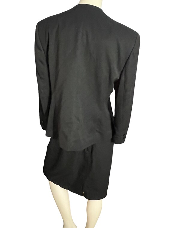 Vintage 80's black skirt suit 16 Laura Winston - image 4