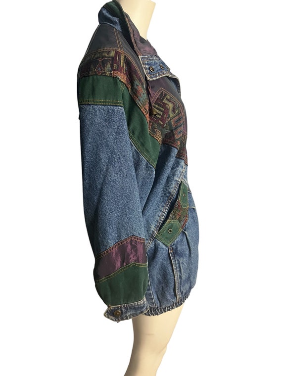 Vintage 80's jean patchwork jacket S currentseen - image 7