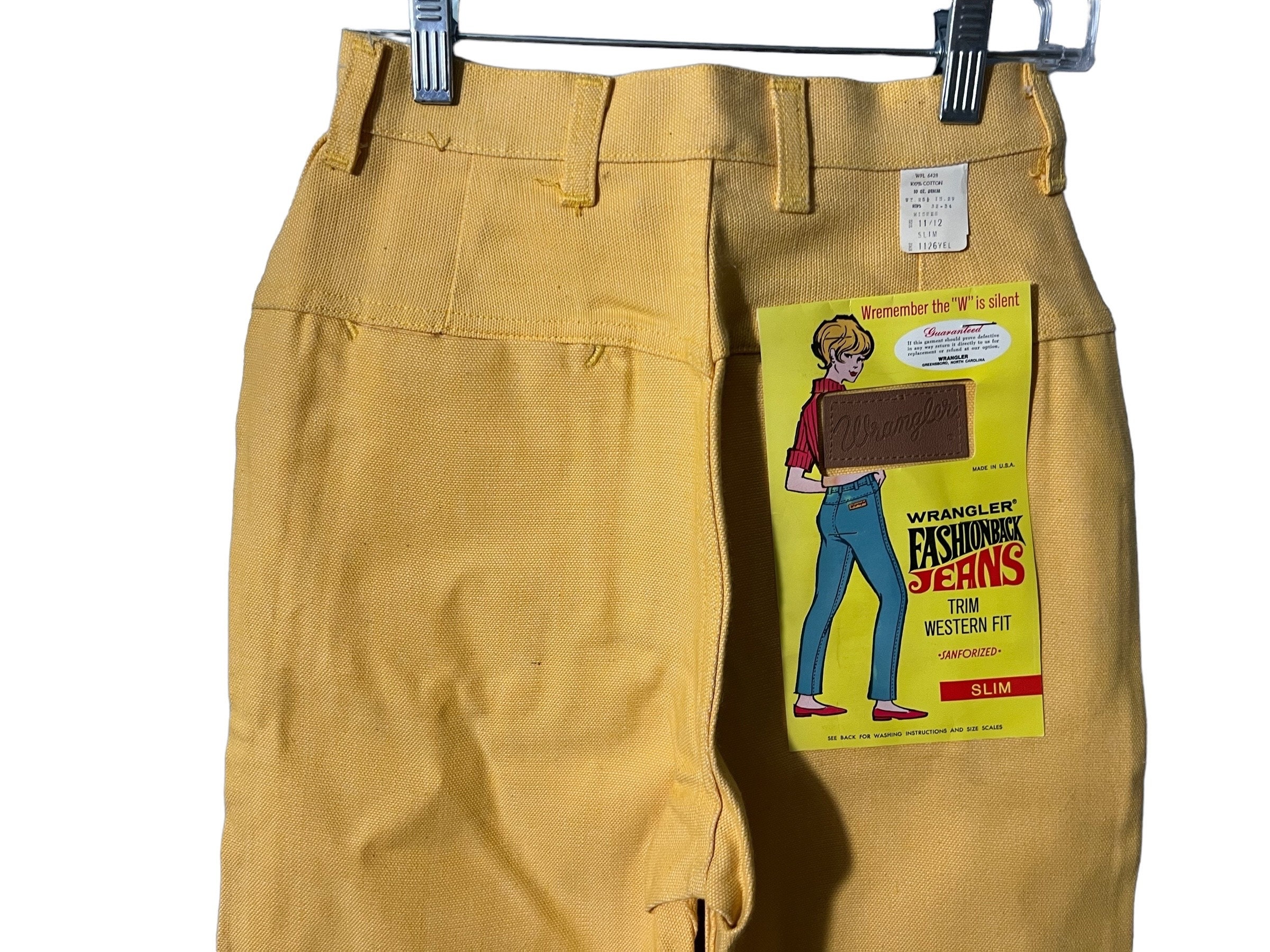 Vintage 60's Yellow Wrangler Jeans 24 Western Fit - Etsy