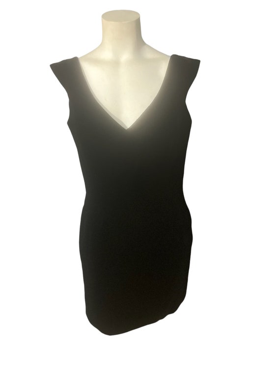 Vintage 80's black velvet Victor Costa dress 14 L - image 2