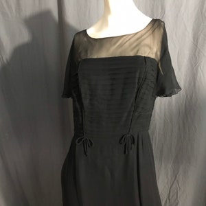 Vintage 1940&#39;s 50&#39;s black crepe dress L volup