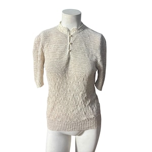 Vintage 80&#39;s tan sweater top M L R & K