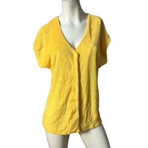 Vintage 70&#39;s yellow terry cloth shirt L XL
