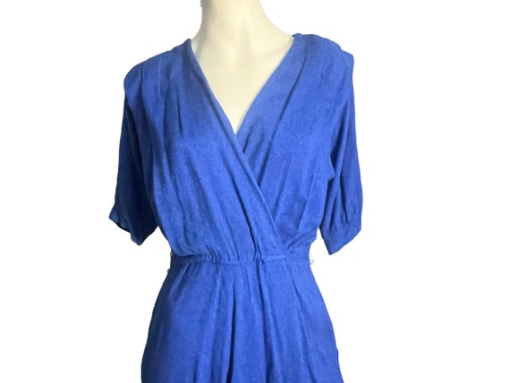 Vintage 80's woven blue dress M - image 1