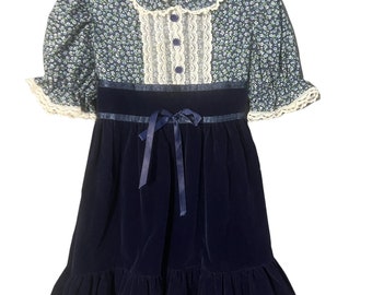 Vintage kids Gunne Sax style prairie dress 4T