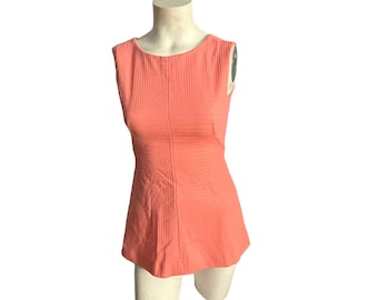 Vintage peach polyester tunic mini dress S