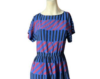 Vintage 80's geometric dress 12 Bill Geoffreys Sakowitz