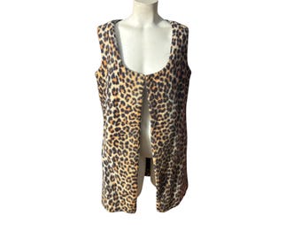 Vintage Leopard Print Vest, 90s Leopard Print Vest, Animal Print