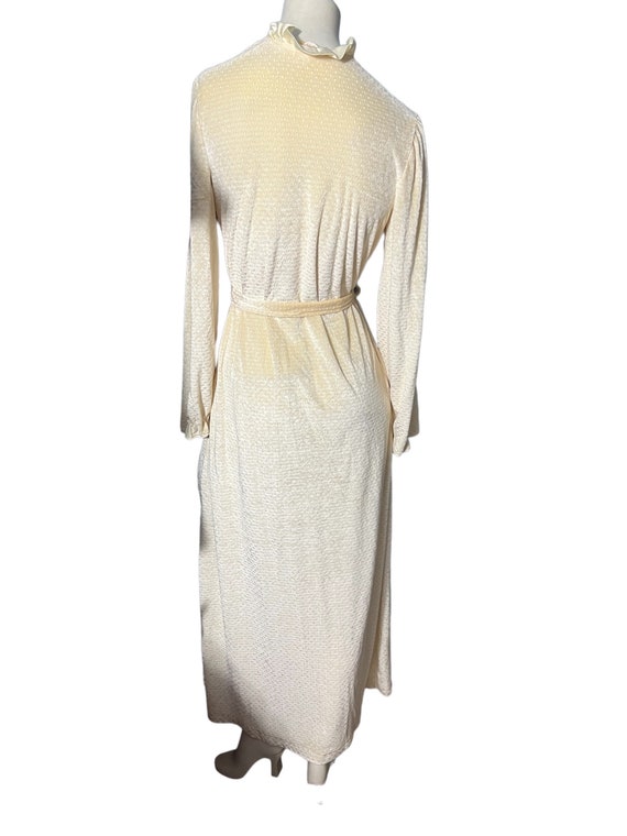 Vintage 70's long cream robe Michele S - image 5