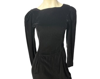 Vintage 80's black velvet dress 4 Maggy London