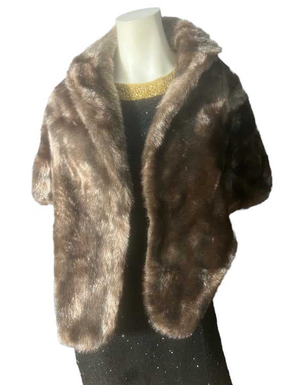 Vintage faux fur best sale shawl