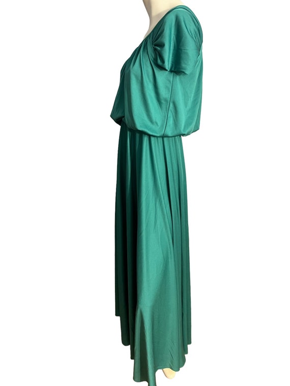 Vintage 70's green long maxi dress M - image 6