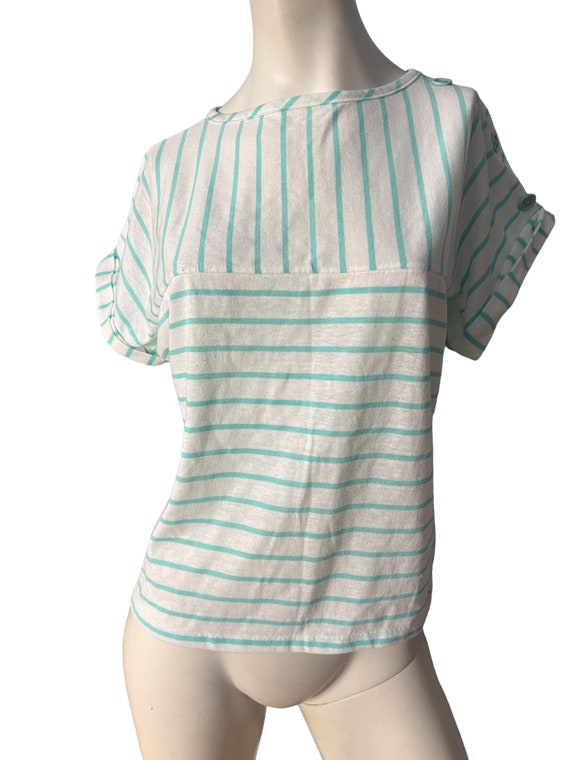 Vintage 80’s striped top shirt, tag says Club M - image 2