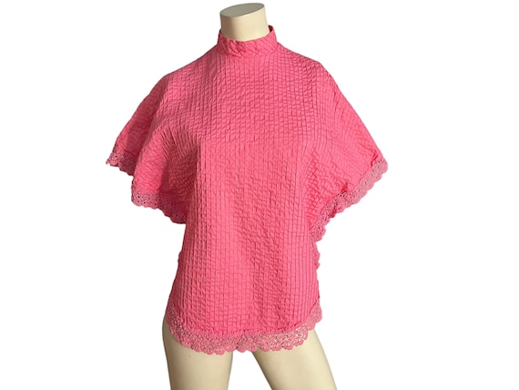 Vintage 60's pink caftan top M Lady Tucker - image 1