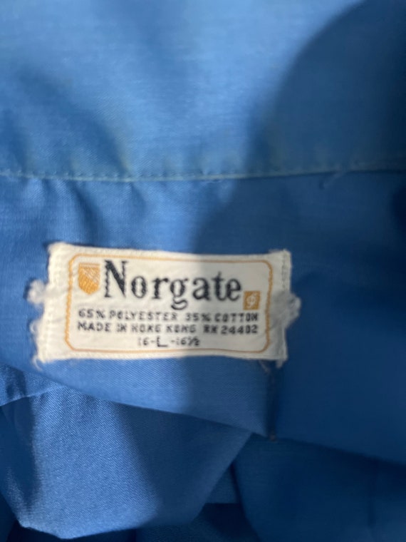 Vintage 60's blue Norgate men's shirt L - image 6