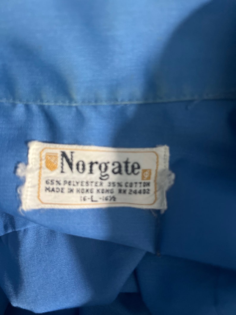 Vintage 60's blue Norgate men's shirt L image 6
