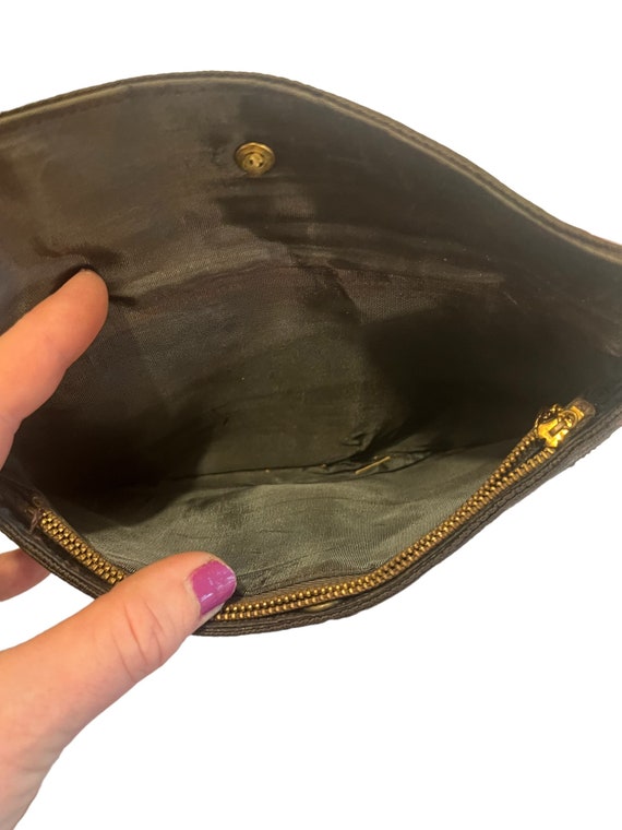 Vintage 40's black clutch purse - image 3
