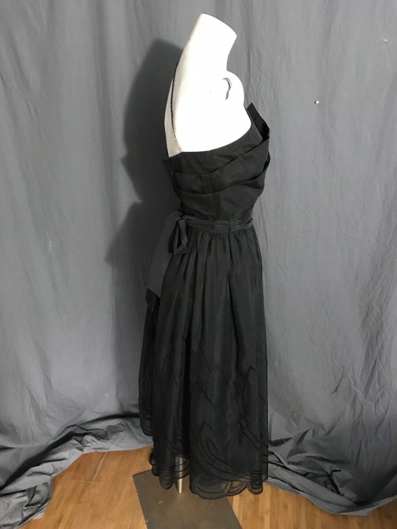 Vintage black Joy Stevens petal bust full skirt f… - image 6