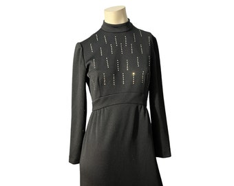 Vintage black 70’s maxi dress Leslie Fay L