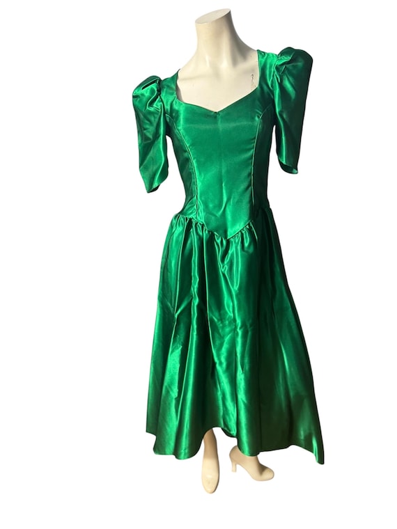 alfred angelo green dress Vintage 80's Green Prom Dress S Alfred Angelo