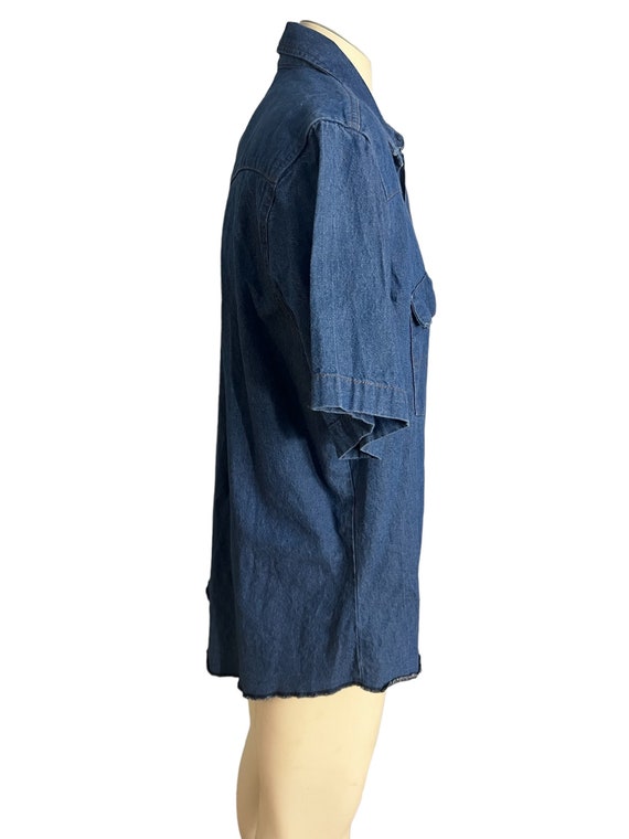 Vintage blue jean wrangler cowboy western shirt XL - image 4