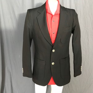 Vintage 1970’s Angel’s Flight black sports suit belted back jacket 40