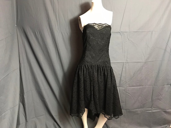 drop waist princess wedding dress Black Drop Waist Cotton Mini Dress with Belt main image 1