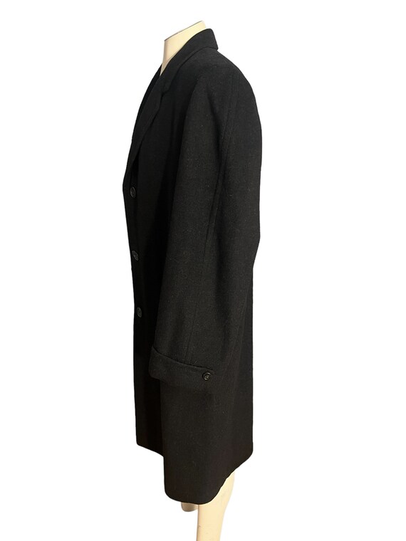 Vintage 50's cashmere black men's overcoat - image 4