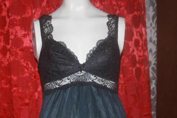 Vintage Long Black Olga Nightgown S