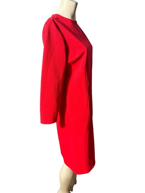 Vintage red 70's polyester dress L - image 4