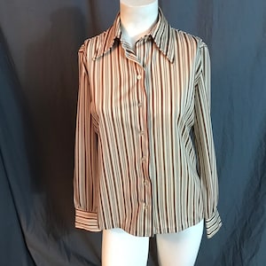 Vintage Don Kenney 1970’s women’s striped shirt 9/10 M L