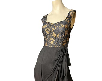 robe paréo en dentelle noire vintage des années 80, taille 3
