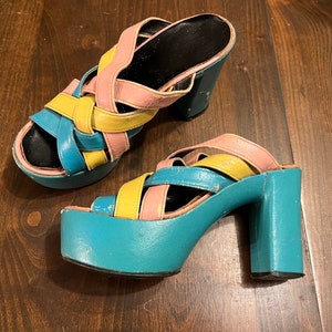 Vintage 70's Platform Shoes Sz 7 NEED WORK - Etsy