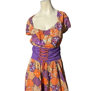 Vintage 70&#39;s handmade patchwork maxi dress XL