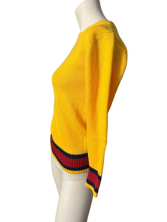 Vintage 70's yellow sweater M Pronto - image 5