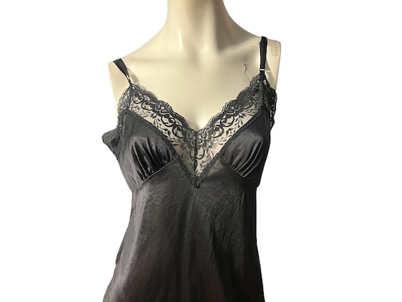Vintage black slip 36 lingerie - image 1