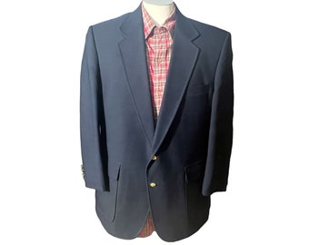 veste de costume bleue vintage des années 70 44 R