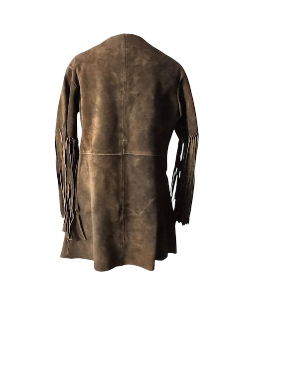 Vintage 70's leather western fringe jacket S View 4
