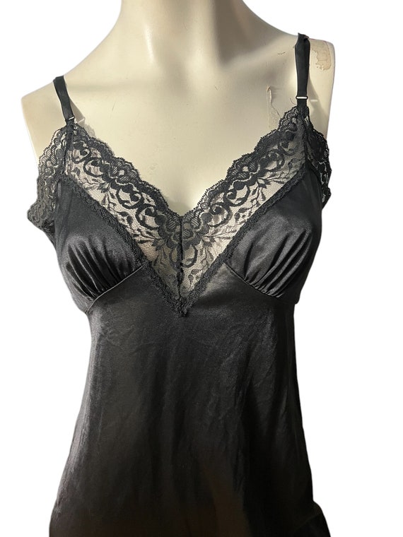 Vintage black slip 36 lingerie - image 3