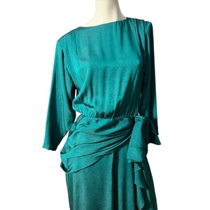 Vintage 80&#39;s green drop waist dress M L