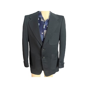 Vintage 70&#39;s polyester blue suit jacket Sears 40 R