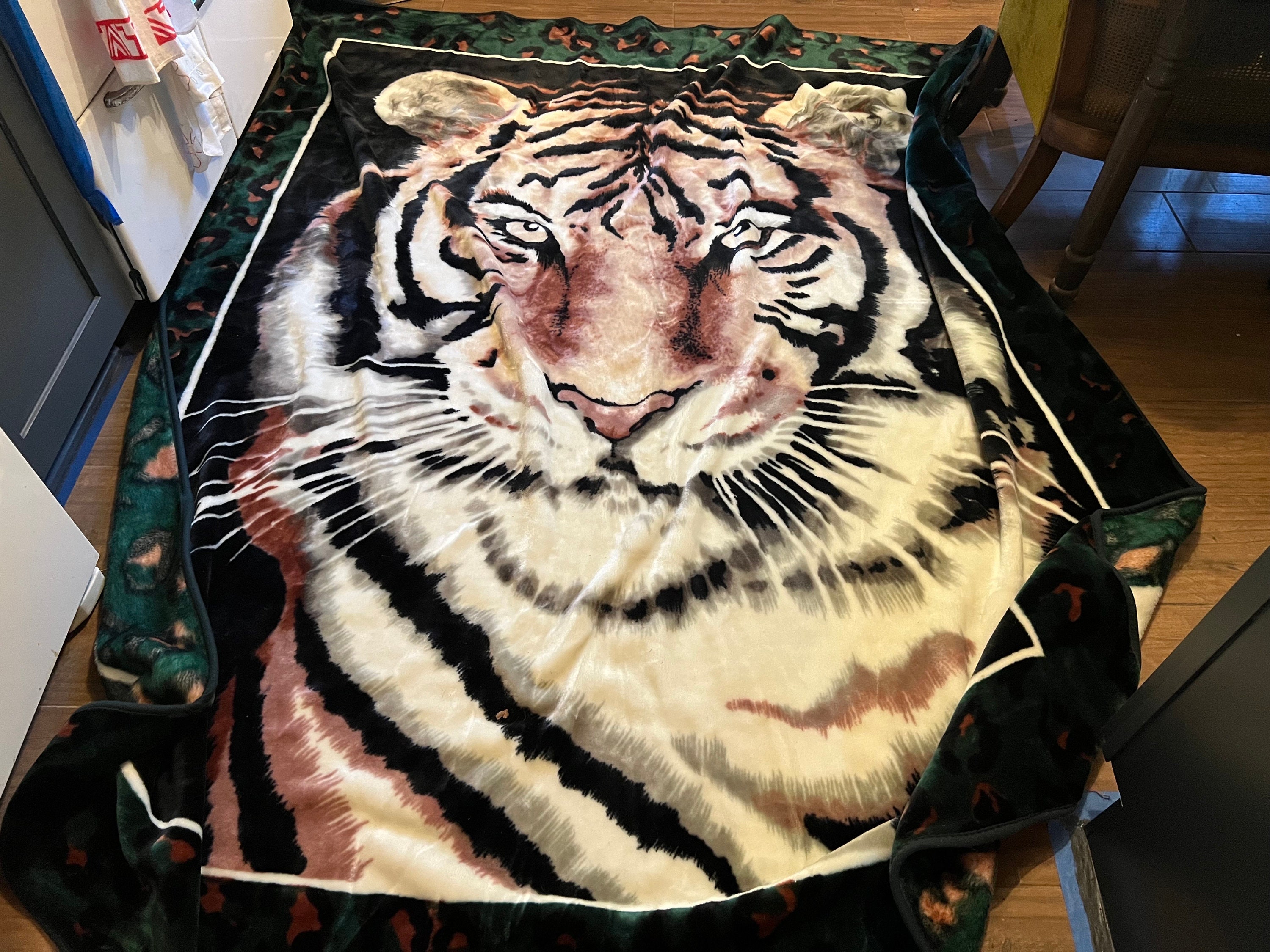Vintage Huge Tiger Blanket Etsy