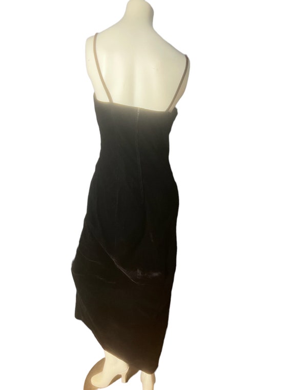 Vintage 80's Jump black velvet party dress 11/12 L - image 6