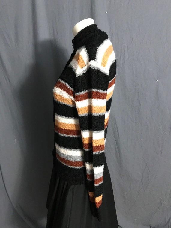 Vintage By Jove brown striped cardigan sweater L - image 3