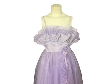 Vintage 80's purple party dress S