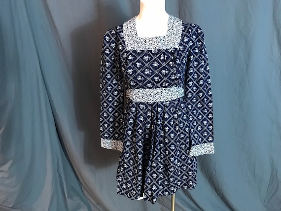 Vintage Corky Craig cotton mini babydoll dress S