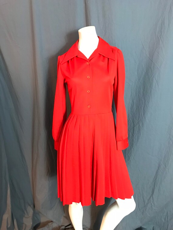 Vintage orange 60’s 70’s Fenwick Knits day dress M - image 6