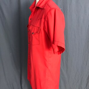 Vintage red and black 1970s cowboy western shirt M image 4